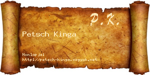 Petsch Kinga névjegykártya
